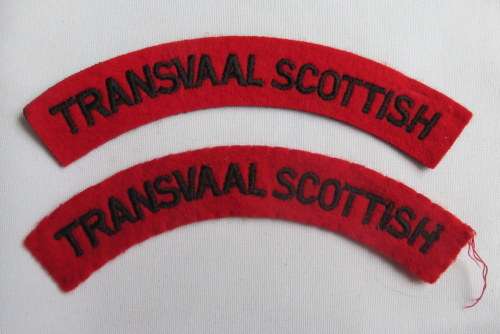 2ND BATTALION TRANSVAAL SCOTTISH TITLE PAIR-WORN 1947-1990'S
