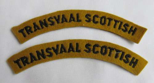 1ST BATTALION TRANSVAAL SCOTTISH TITLE PAIR-WORN 1947-1990'S