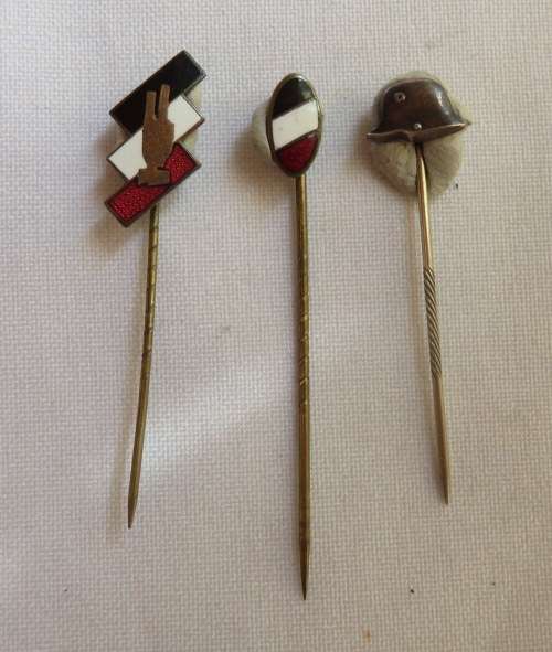 WW1 GERMAN VETERANS PIN BADGES-3 SOLD TOGETHER