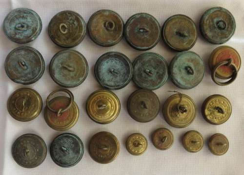 SA MEDICAL CORPS BRASS TUNIC BUTTONS WORN FROM 1923- 25 SOLD TOGETHER-JUST NEED SOME CLEANING