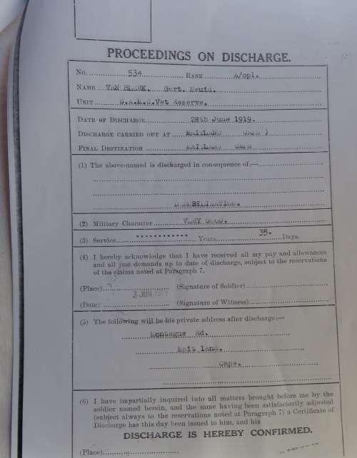 WW1 WAR MEDAL TO CPL G.N. VAN BLERK SAMC-7 PAGES OF RESEARCH