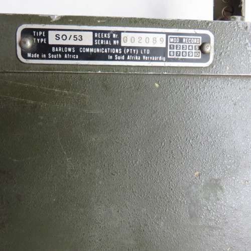 SADF BORDER WAR PERIOD A53 PORTABLE/MANPACK RADIO VHF/FM INTENDED FOR SHORT RANGE TACTICAL COMMUNICA