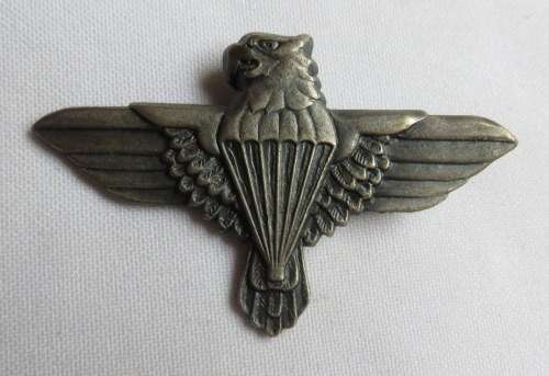 44 PARACHUTE BRIGADE GREY METAL CAP BADGE-APPROVED 1984-ONE PIN