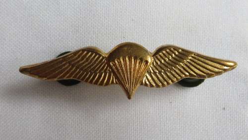 SA PARACHUTE BASIC GILDING METAL MESS DRESS WING-WORN FROM 1970'S