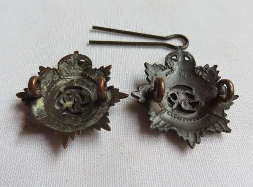 ROYAL ARMY SERVICE CORPS COLLAR BADGE PAIR-1918-1930'S- 2 LUGS