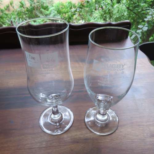 1995 KINGSPARK WORLD CUP SEMI FINAL & 1995 KINGSPARK CURRY CUP FINAL GLASSES-GOOD CONDITION