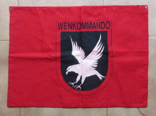 ORIGINAL AWB WENKOMMANDO BANNER USED ON NUMEROUS RALLY'S IN FRONT OF THE PODIUM WHERE EUGENE TERBLAN
