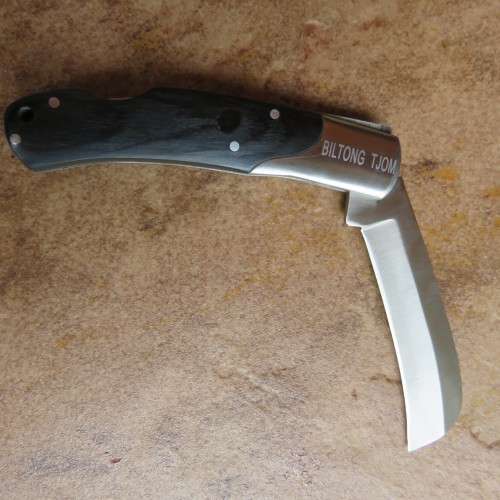 AWB BILTONG KNIFE ENGRAVED & GIVEN TO GENERALS IN THE AWB BY EUGENE TERBLANCHE-OVERALL LENGTH 150 MM