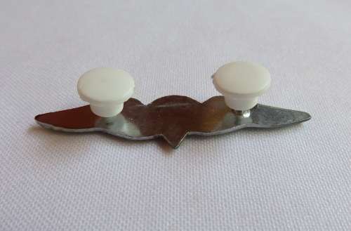 SA PARACHUTE FREE FALL CHROMED & LUCITE COVERED MESS DRESS WING-WORN FROM THE 1970'S- 2 PINS