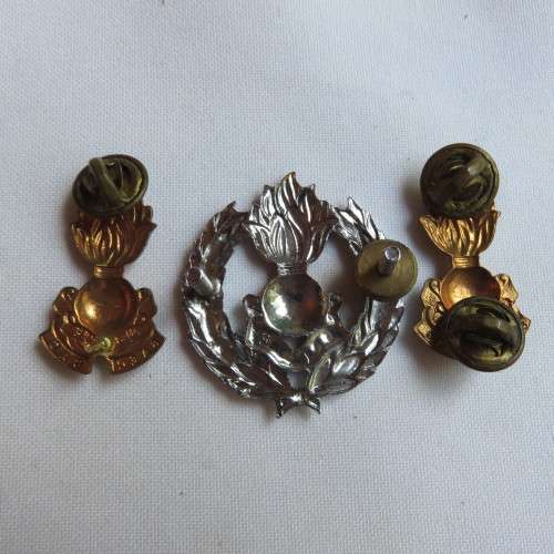 SA ENGINEERS CAP & COLLARS WORN FROM 1945-1960'S-LUGS + PINS INTACT
