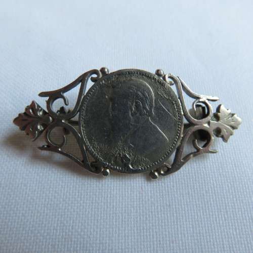 BOER WAR SILVER TRENCH ART BROOCH-MEASURES 43X20MM