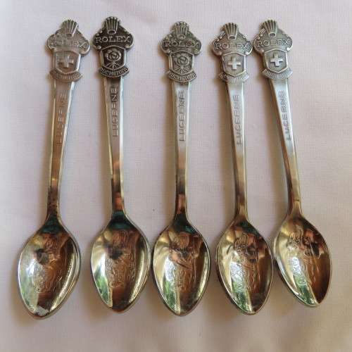 SELECTION OF 5 ROLEx TEASPOONS-LUCERNE SWITZERLAND