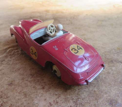 DINKY TOYS-SUNBEAM ALPINE NO 107 (COMPETITION FINISH)PINK ORIGINAL PAINT-MADE IN ENGLAND BY MECCANO