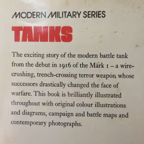 MODERN MILITARY SERIES -TANKS BY ERIC MORRIS-HARD COVER WITH DUST COVER-1ST EDITION PUBLISHED 1975-1