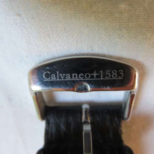 GERMAN WATCH BRAND-CALVANEO 1583 VANGELIS SHINYBLACK STEEL WATCH-AUTOMATIC-CASE WIDTH 45MM-CASE DEPT