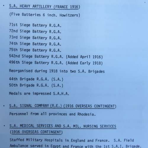 BASIC GUIDE FOR COLLECTORS OF SOUTH AFRICAN 1914-18 MEDALS-A FACSIMILE COPY-27 PAGES