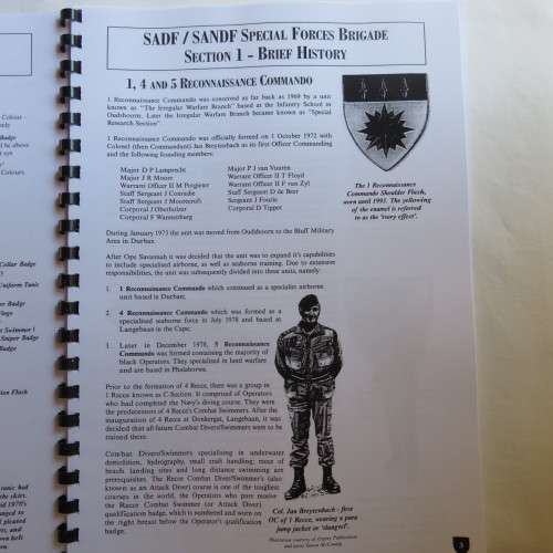 BADGE & INSIGNIA-SADF & SANDF SPECIAL FORCES-A FACSIMILE COPY 86 PAGES