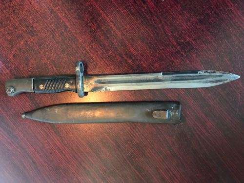 ISRAELI MAUSER M 84/98S BAYONET WITH METAL SCABBARD-VERY SCARCE-OVERALL LENGTH 37,7CM-THE BAYONET WA