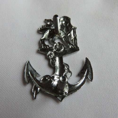 NAVY CADET BERET BADGE,CHROMED-2X SCREW LUGS