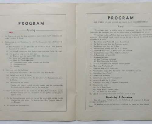 DIE OSSEWATREK 7 DEC 1938 PROGRAM-10 PAGES-GOOD CONDITION