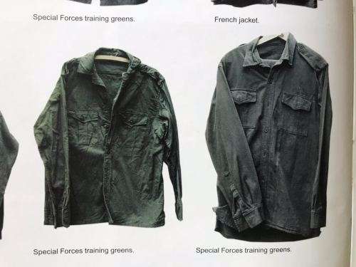 ORIGINAL RECCE TRAINING GREENS-LONG SLEEVE SHIRT-SIZE LARGE-MEASURES 60CM ARMPIT TO ARMPIT-USED BUT