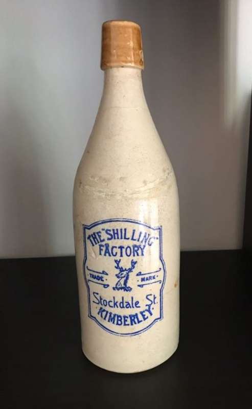 GINGER BEER BOTTLE -FULL HEIGHT 265MM-MAKER STAMPED BUCHAN BIRMINGHAM-GOOD CONDITION