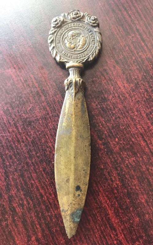 VINTAGE LETTER OPENER IN BRASS-TOTAL LENGTH 165 MM