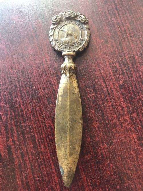VINTAGE LETTER OPENER IN BRASS-TOTAL LENGTH 165 MM