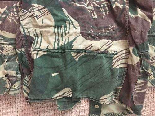 ORIGINAL RHODESIAN CAMO JACKET -LABELLED WITH MANUFACTURERS LABEL-SALISBURY & DATED 1975-SIZE MEDIUM