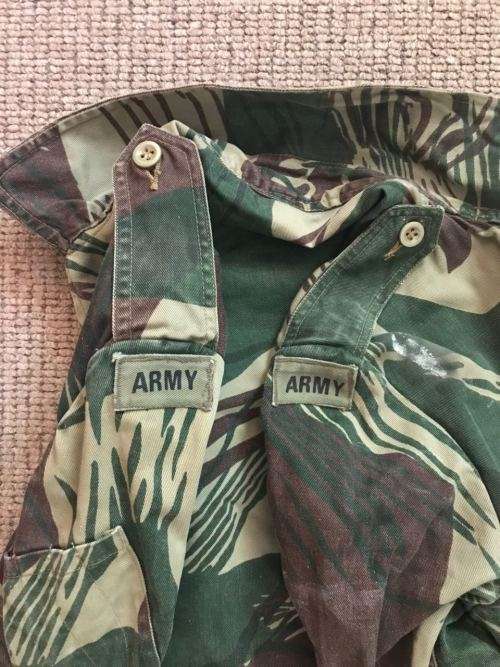 ORIGINAL RHODESIAN CAMO JACKET -LABELLED WITH MANUFACTURERS LABEL-SALISBURY & DATED 1975-SIZE MEDIUM