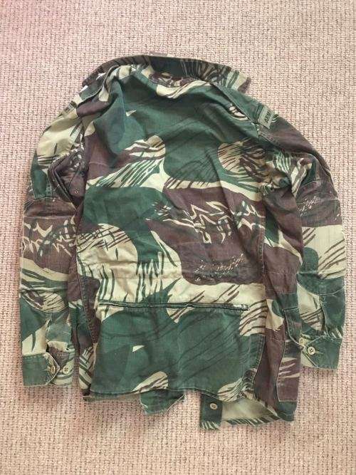 ORIGINAL RHODESIAN CAMO JACKET -LABELLED WITH MANUFACTURERS LABEL-SALISBURY & DATED 1975-SIZE MEDIUM
