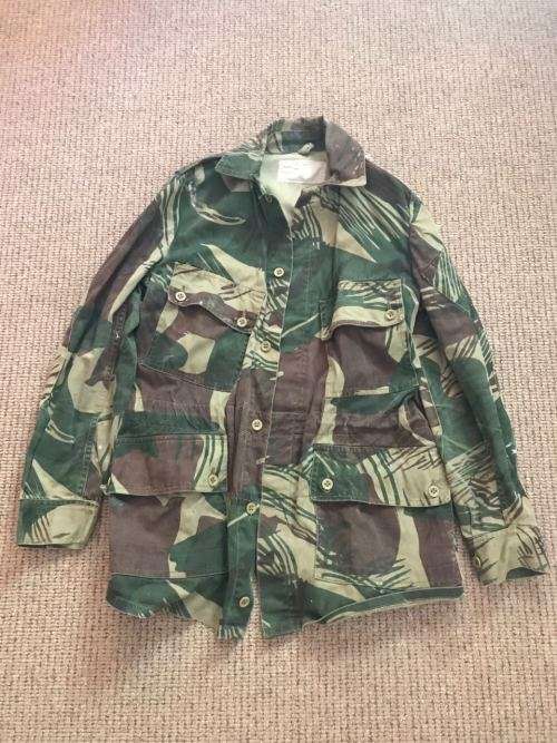 ORIGINAL RHODESIAN CAMO JACKET -LABELLED WITH MANUFACTURERS LABEL-SALISBURY & DATED 1975-SIZE MEDIUM