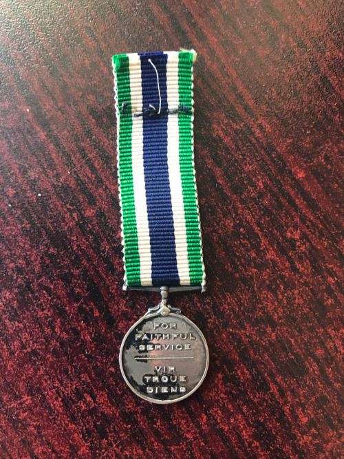 MINIATURE SILVER POLICE SERVICE MEDAL