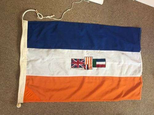 OLD SA FLAG-STORM SIZE-MEASURES 90X60CM POLYESTER-DATED 1992