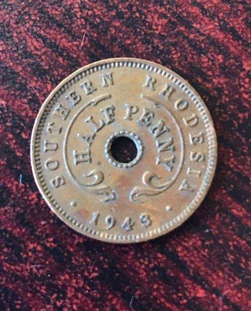 SOUTHERN RHODESIA BRONZE HALF PENNY-1943