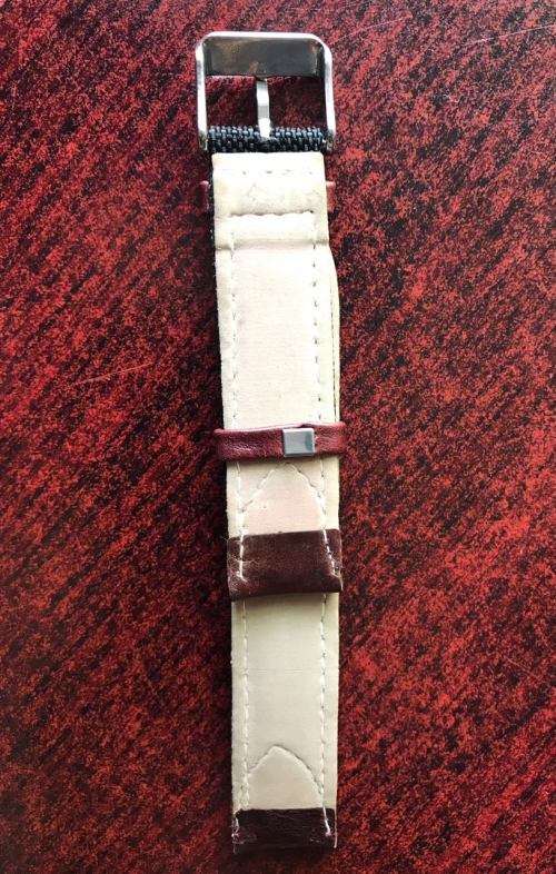 18 MM LEATHER & NYLON WATCH BAND-EXTENDED LENGTH 193 MM