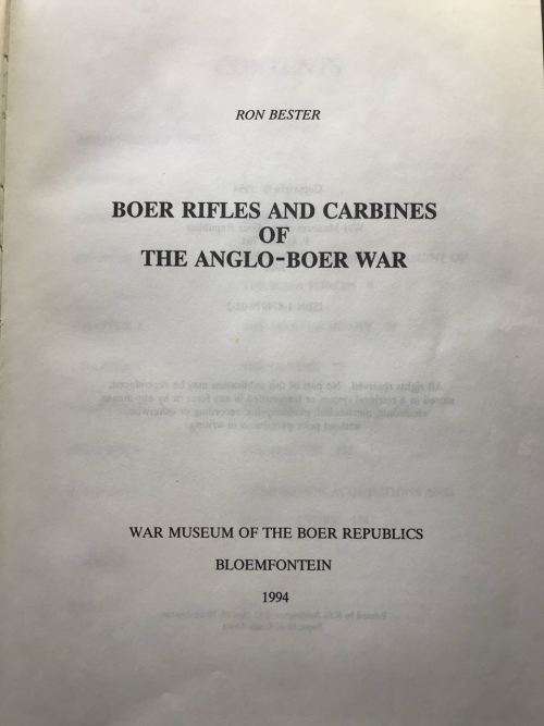 BOER WAR-BOER WAR RIFLES & CARBINES OF THE ANGLO BOER WAR-1ST EDITION PUBLISHED 1994-HARDCOVER WITH