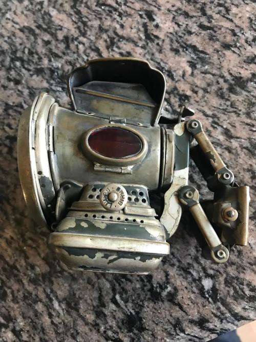VINTAGE JOSEPH LUCAS LTD PETROLEUM SILVER KING BICYCLE LAMP-1918