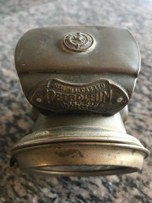 VINTAGE JOSEPH LUCAS LTD PETROLEUM SILVER KING BICYCLE LAMP-1918