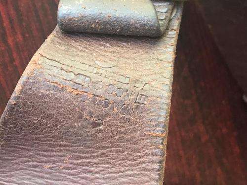 DATED 1943 .303 PATTERN BANDOLIER-MAKERS MARKINGS CAPE TOWN 5 POUCH-GOOD CONDITION