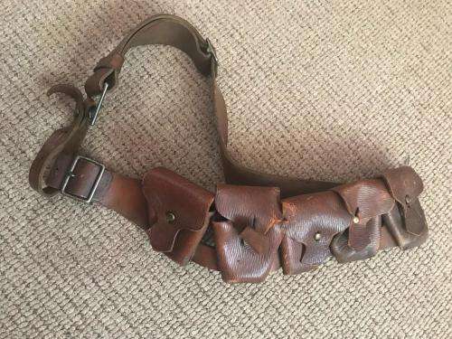 WW1 .303 PATTERN 1903 BANDOLIER STAMPED BELTIC LEATHER GOODS & DATED 1918