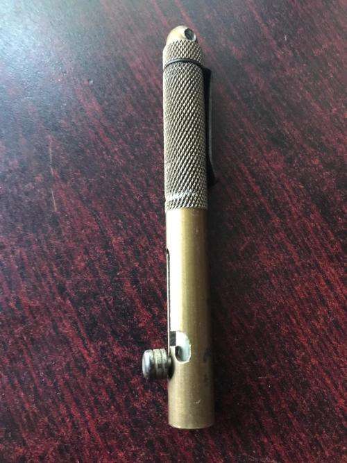 PENCIL FLAIR,BRASS + METAL -WORKING CONDITION-TOTAL LENGTH 122MM