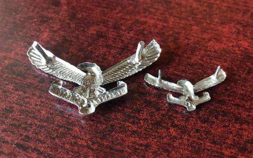 SAAF CHROME CAP & COLLAR BADGE-WORN FROM 1959- LUGS + PINS INTACT