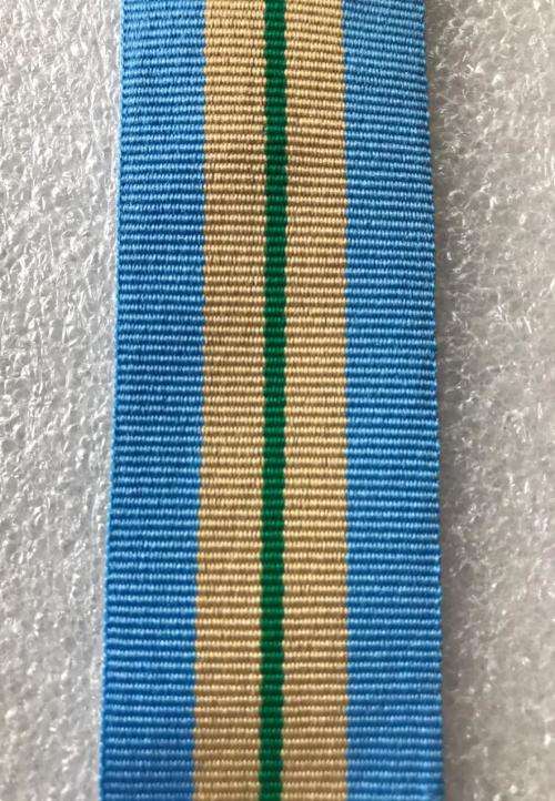 FULL SIZE UNITED NATIONS UNMEE MEDAL RIBBON-SOLD IN LENGTHS OF 15CM