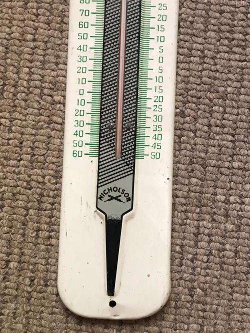 VINTAGE ENAMEL NICHOLSON BAROMETER -MEASURES 38X8,5 CM-WORKING CONDITION