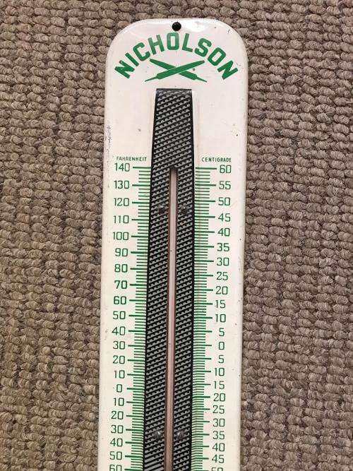 VINTAGE ENAMEL NICHOLSON BAROMETER -MEASURES 38X8,5 CM-WORKING CONDITION