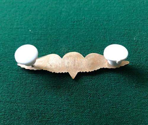SA PARACHUTE GILDING METAL MESS DRESS WING-WORN FROM THE 1970'S-SOLID BACK- 2 PINS