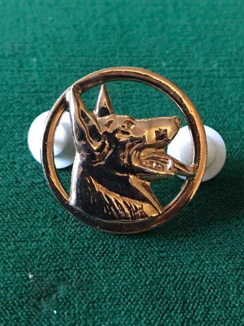SA POLICE DOG HANDLER GILDING METAL BREAST BADGE- 2 PINS