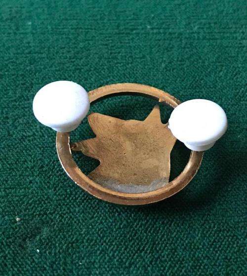 SA POLICE DOG HANDLER GILDING METAL BREAST BADGE- 2 PINS