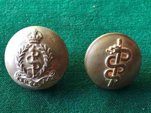 SA MEDICAL CORPS BRASS TUNIC BUTTONS-THE ONE WORN FROM 1923-THE OTHER A LATER PERIOD